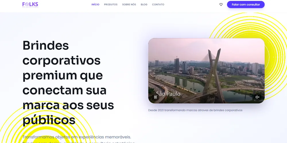 Página inicial da Folks Personalizados
